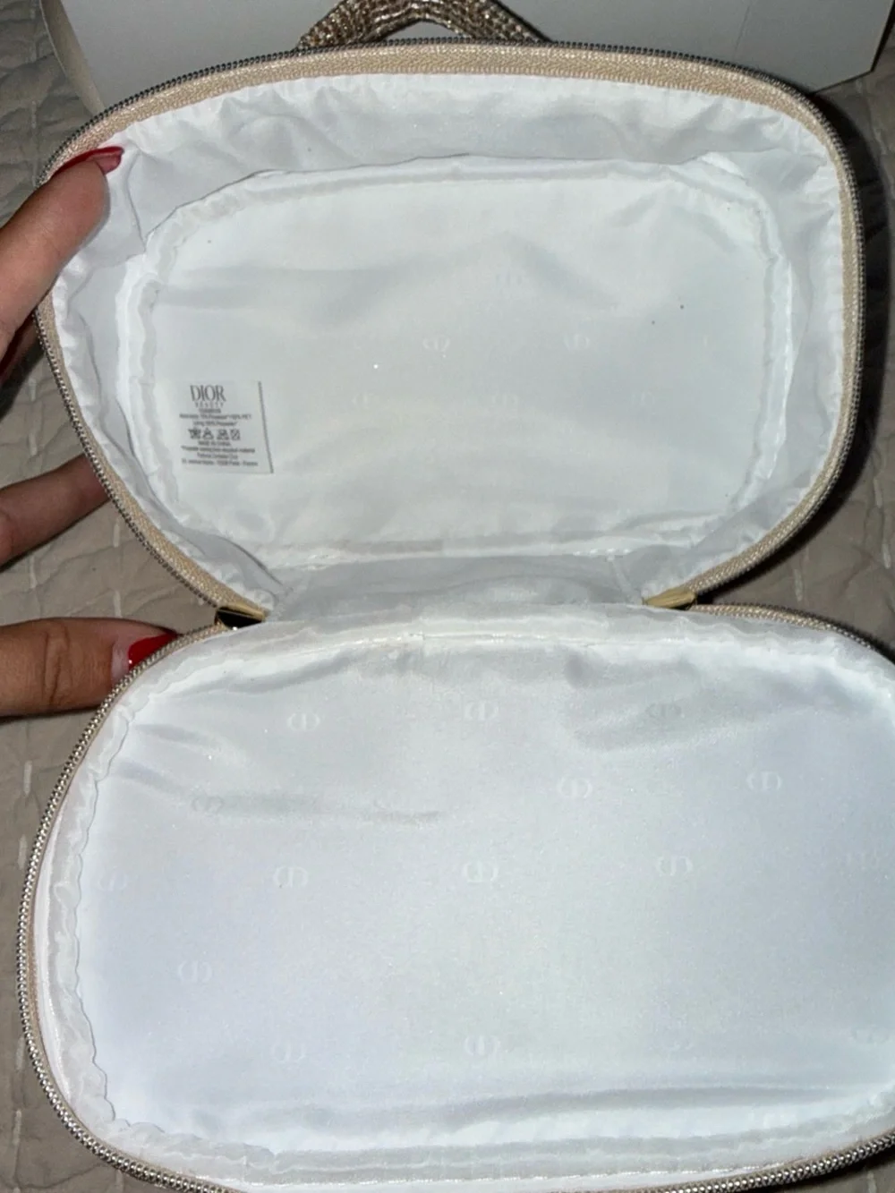 NWT Dior Gold Sparkly Bag with Gold Logo